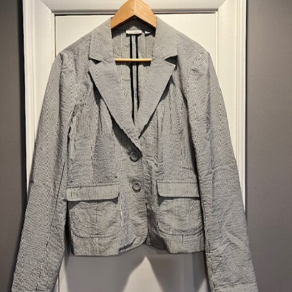 Halogen Seersucker Jacket Fitted Blazer, Used condition, Sz 8 - Picture 1 of 3